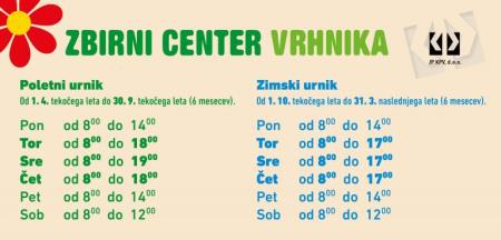 NOV POLETNI IN ZIMSKI URNIK ZBIRNEGA CENTRA JP KPV d. o. o. 1